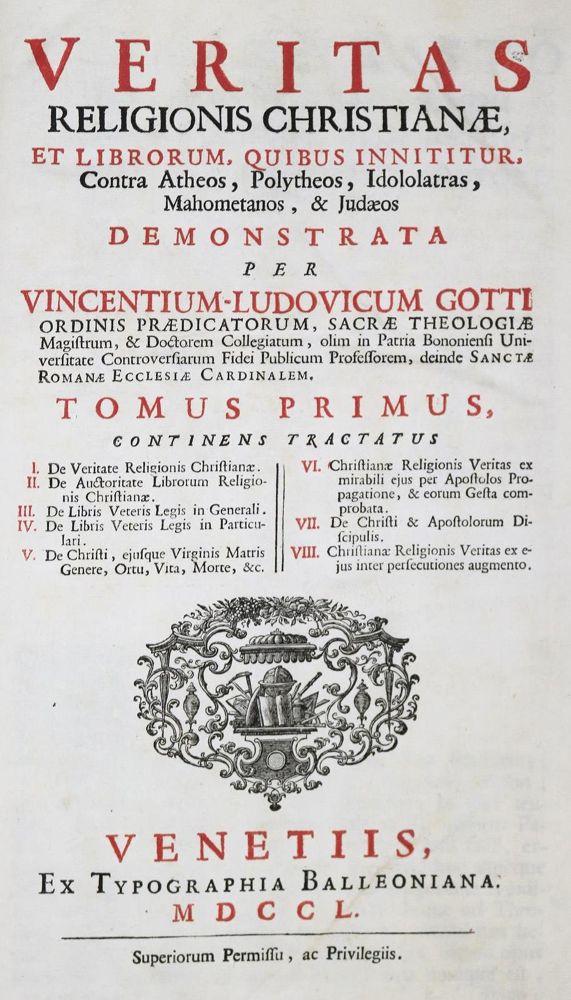 Große Abbildung Nr.1: 128-397 Gotti,V.L.: (Alte Drucke, Handschriften und Theologie)