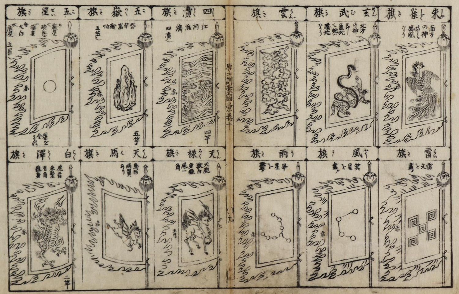 Große Abbildung Nr.1: 128-3995 Fahnen.: (Künstlergraphik, China)