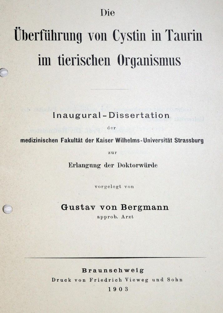 Große Abbildung Nr.1: 128-4 Bergmann,G.v.: (Aus der Sammlung Professor Dr.Dr.Johannes Büttner Teil 1)
