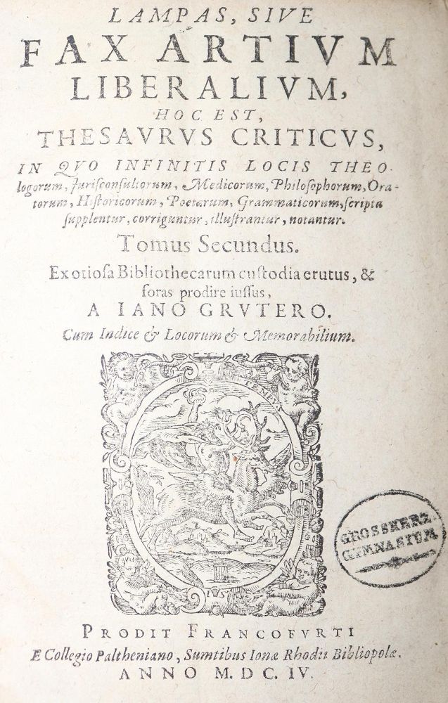 Große Abbildung Nr.1: 128-401 Gruter,J.: (Alte Drucke, Handschriften und Theologie)