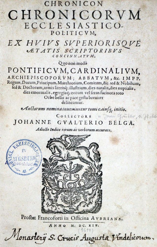 Große Abbildung Nr.2: 128-402 Gualterius,J. (d.i. J.Gruter).: (Alte Drucke, Handschriften und Theologie)