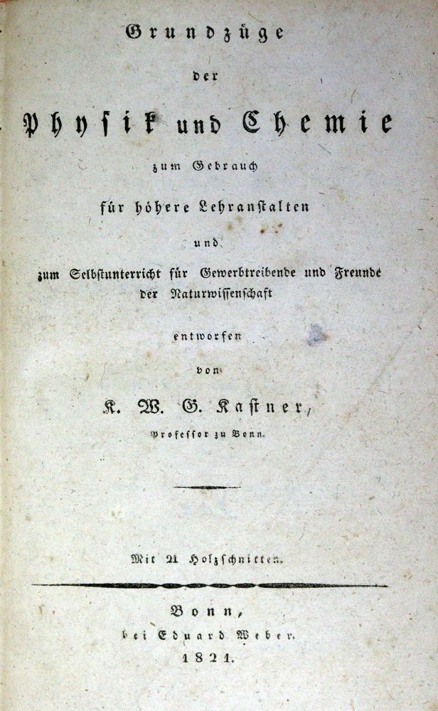Große Abbildung Nr.1: 128-43 Kastner,K.W.G.: (Aus der Sammlung Professor Dr.Dr.Johannes Büttner Teil 1)