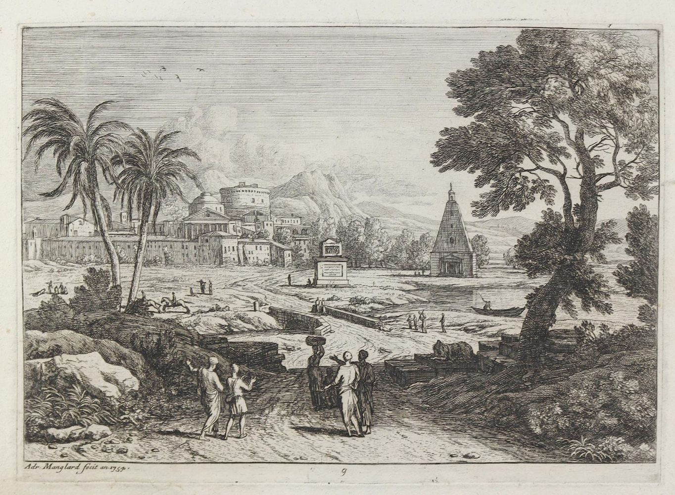 Große Abbildung Nr.2: 128-4456 Manglard, Adrien: (Künstlergraphik)