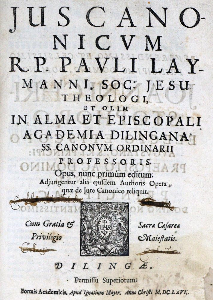 Große Abbildung Nr.1: 128-468 Laymann,P.: (Alte Drucke, Handschriften und Theologie)