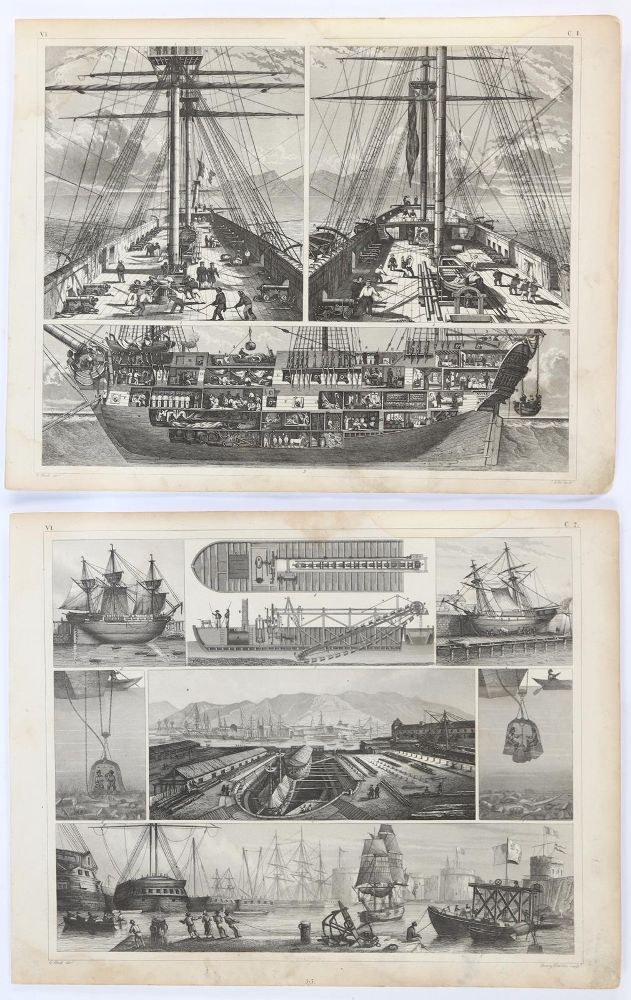 Große Abbildung Nr.5: 128-4693 Konvolut: (Künstlergraphik, Seewesen)