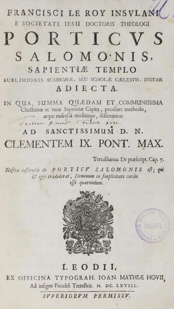 Große Abbildung Nr.1: 128-471 Le Roy,F.: (Alte Drucke, Handschriften und Theologie)