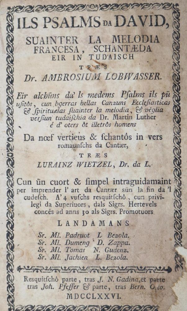 Große Abbildung Nr.1: 128-476 Lobwasser,A.: (Alte Drucke, Handschriften und Theologie)