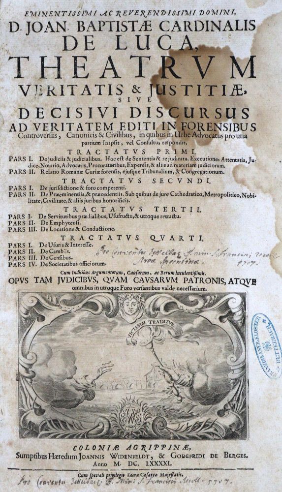 Große Abbildung Nr.1: 128-486 Luca,J.B.de.: (Alte Drucke, Handschriften und Theologie)