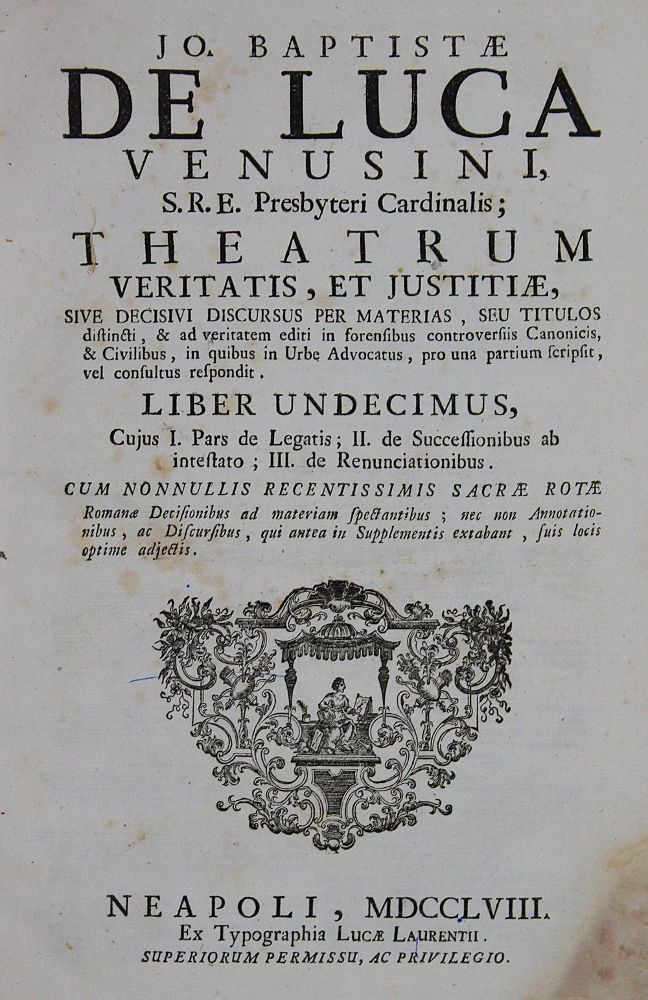 Große Abbildung Nr.1: 128-487 Luca,J.B.de.: (Alte Drucke, Handschriften und Theologie)