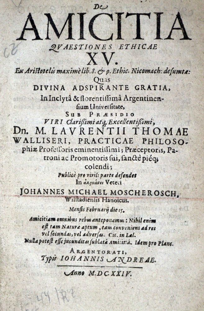 Große Abbildung Nr.1: 128-521 Moscherosch,J.M.: (Alte Drucke, Handschriften und Theologie)