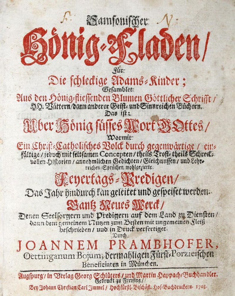 Große Abbildung Nr.1: 128-547 Prambhofer,J.: (Alte Drucke, Handschriften und Theologie)