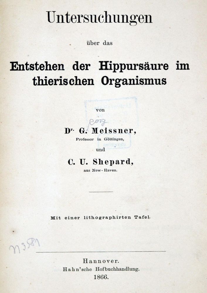 Große Abbildung Nr.1: 128-55 Meissner,G. u. C.U.Shepard.: (Aus der Sammlung Professor Dr.Dr.Johannes Büttner Teil 1)