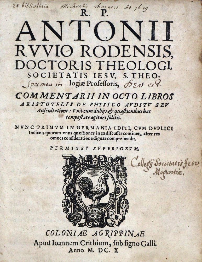 Große Abbildung Nr.1: 128-559 Rubio,A.: (Alte Drucke, Handschriften und Theologie)