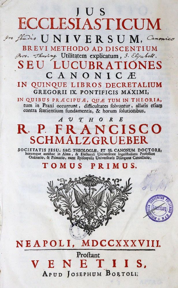 Große Abbildung Nr.1: 128-575 Schmalzgrueber,F.: (Alte Drucke, Handschriften und Theologie)