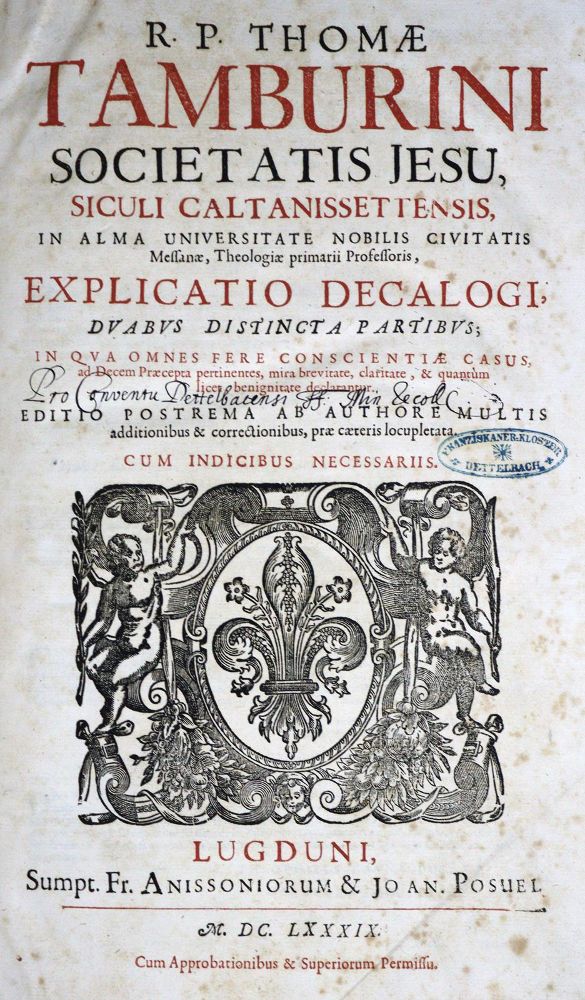 Große Abbildung Nr.1: 128-599 Tamburini,T.: (Alte Drucke, Handschriften und Theologie)