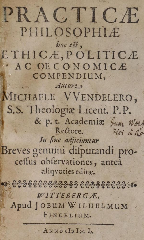 Große Abbildung Nr.1: 128-614 Wendeler,M.: (Alte Drucke, Handschriften und Theologie)