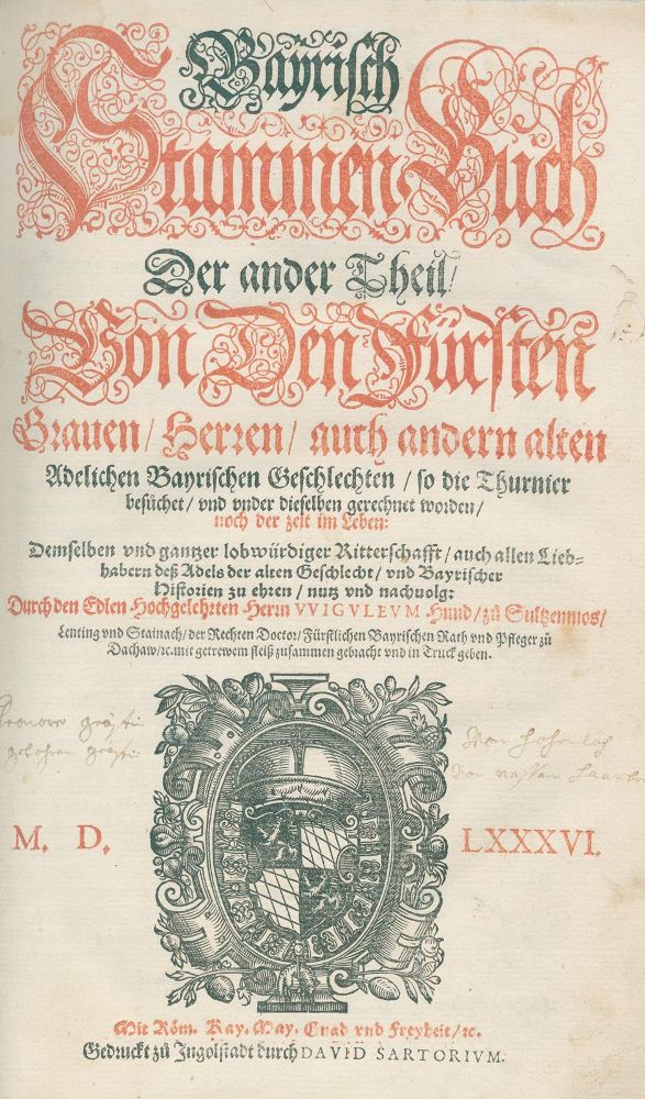 Große Abbildung Nr.1: 128-618 Hundt zu Sultzenmoos,W.: (Genealogie und Heraldik, Bayern)