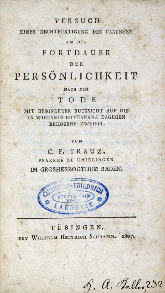 Große Abbildung Nr.1: 128-662 Trauz,C.F.: (Grenzwissenschaften und Okkultismus)