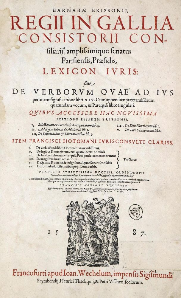 Große Abbildung Nr.1: 128-676 Brisson,B.: (Juridica und Kriminologie)