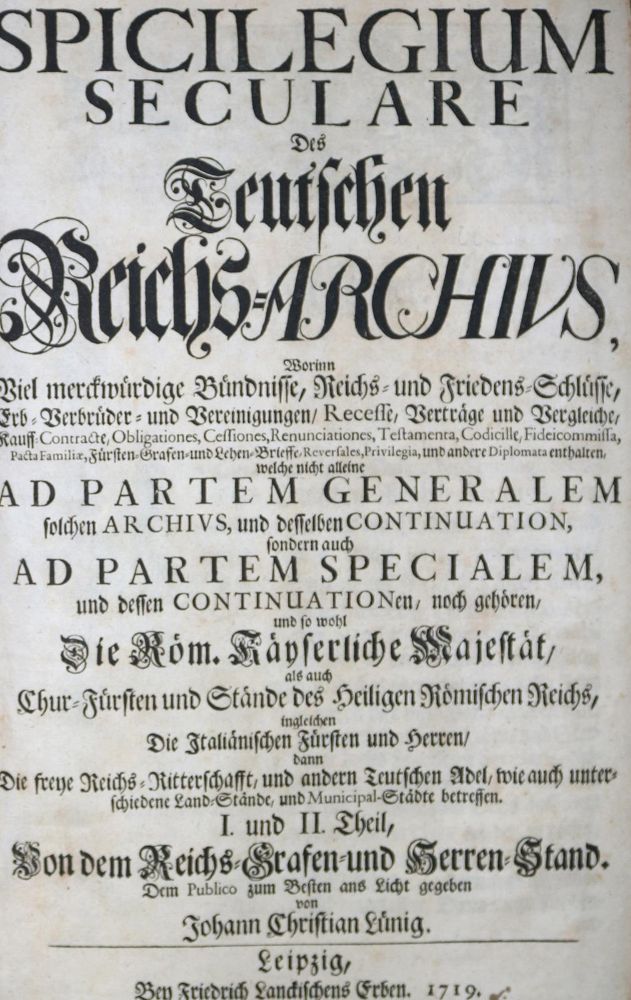 Große Abbildung Nr.1: 128-687 Lünig,J.C.: (Juridica und Kriminologie)