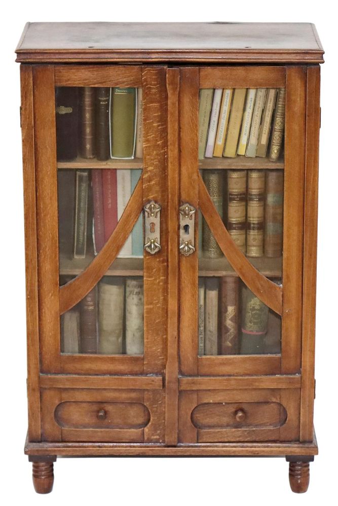 Große Abbildung Nr.1: 128-757 Miniatur-Bücherschränkchen,: (Miniaturbücher)