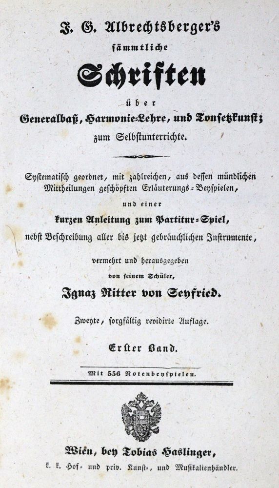 Große Abbildung Nr.1: 128-758 Albrechtsberger,J.G.: (Musik)