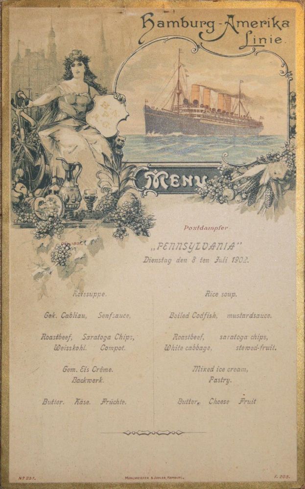 Große Abbildung Nr.1: 128-876 Speisekarten.: (Küche und Haushalt, Gaststätten-Hotellerie)