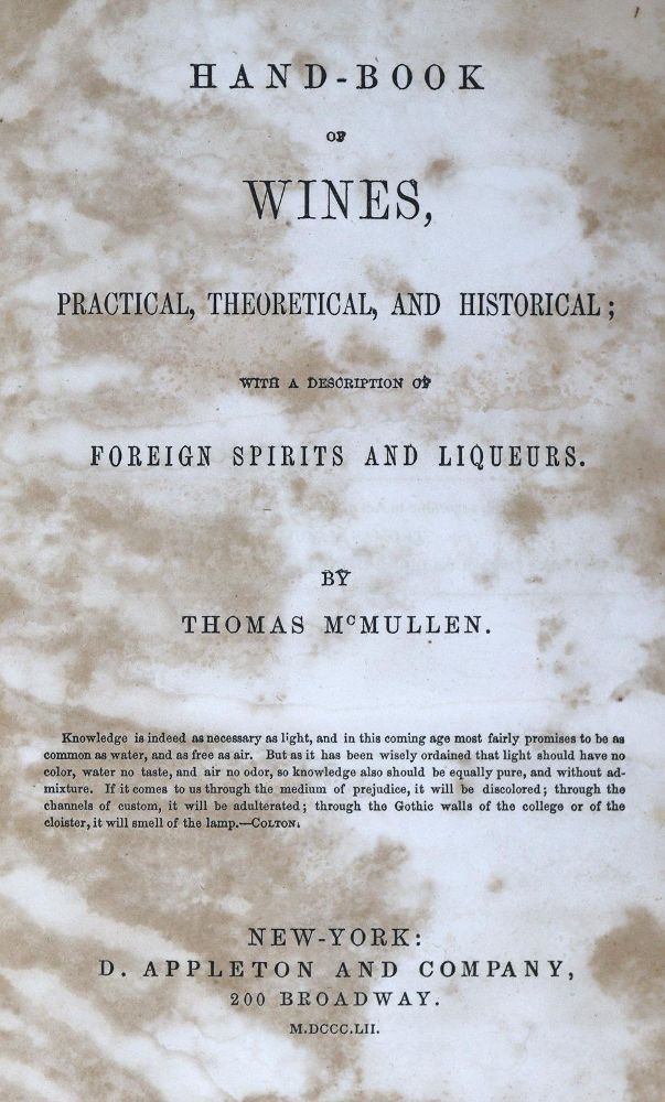 Große Abbildung Nr.1: 128-885 McMullen,T.: (Küche und Haushalt, Getränke, Wein und Weinbau)