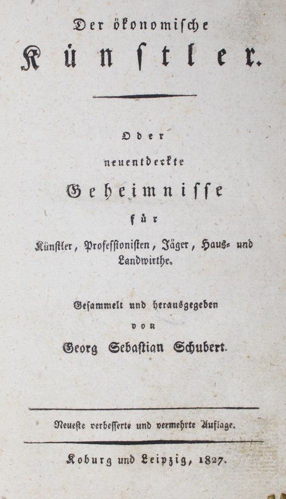 Große Abbildung Nr.1: 128-896 Schubert,G.S. (d.i. J.C.D.Sinner).: (Küche und Haushalt, Haushalt)