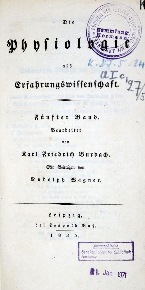 Große Abbildung Nr.1: 128-9 Burdach,K.F.: (Aus der Sammlung Professor Dr.Dr.Johannes Büttner Teil 1)
