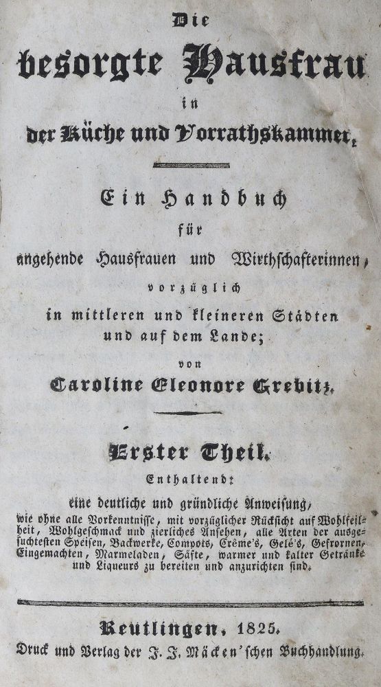Große Abbildung Nr.1: 128-907 Grebitz,C.E.: (Küche und Haushalt, Kochbücher)