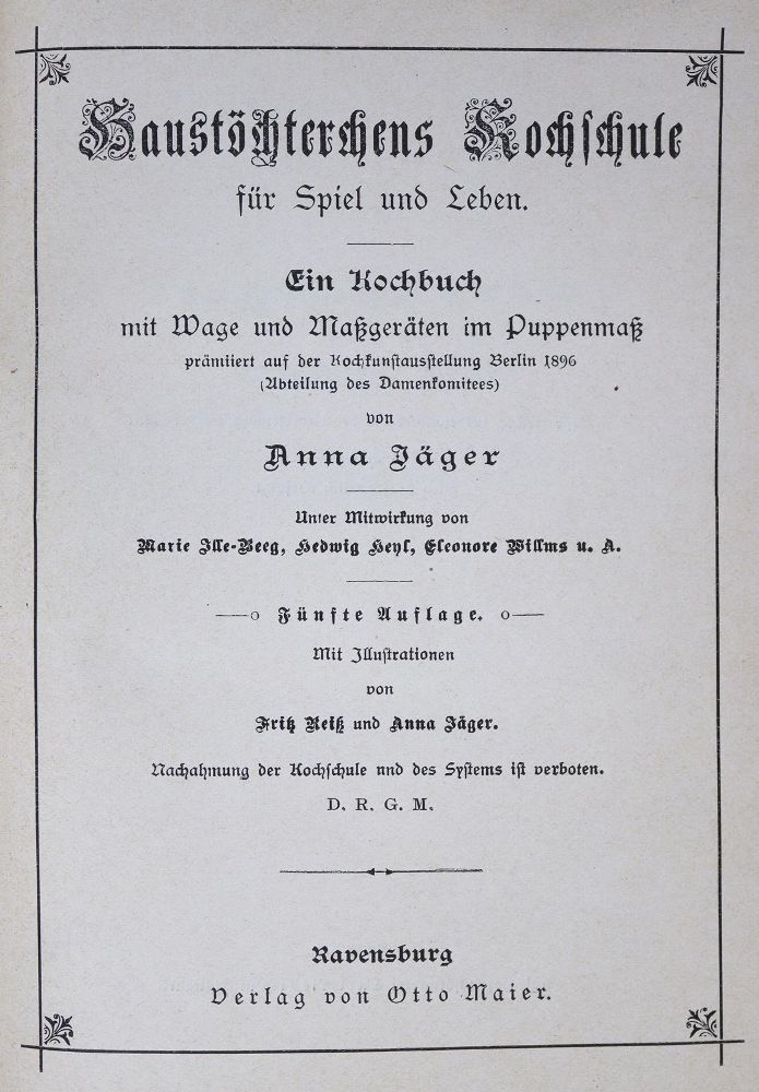 Große Abbildung Nr.2: 128-926 Jäger,A. (d.i. A.Bihan).: (Küche und Haushalt, Kochbücher, Puppenkochbücher)