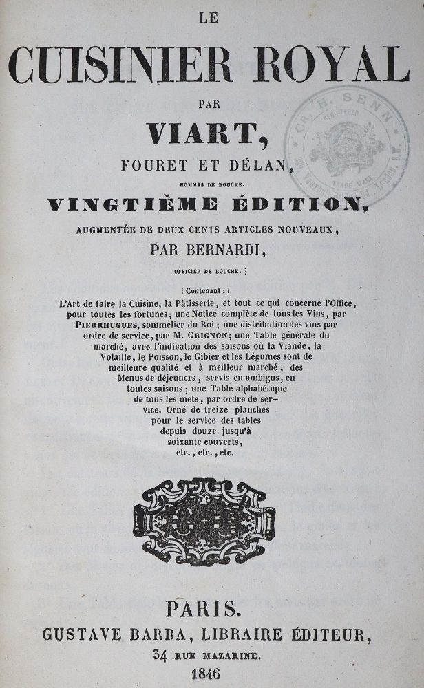 Große Abbildung Nr.1: 128-932 Viart (d.i. A.Viard) u.a.: (Küche und Haushalt, Kochbücher)