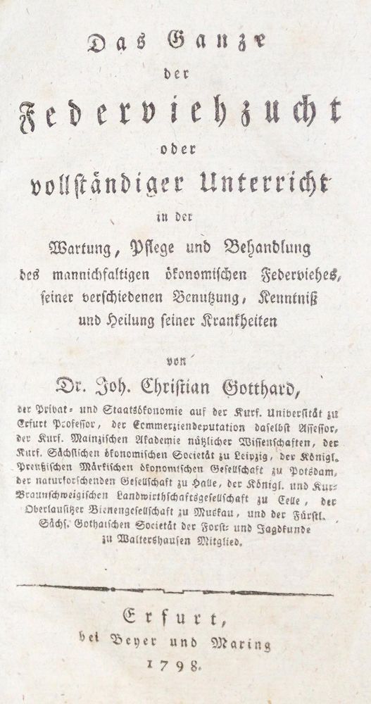 Große Abbildung Nr.1: 128-960 Gotthard,J.C.: (Land- und Forstwirtschaft, Tierhaltung, Geflügel)