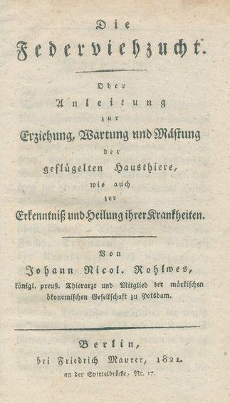 Große Abbildung Nr.1: 128-968 Rohlwes,J.N.: (Land- und Forstwirtschaft, Tierhaltung, Geflügel)
