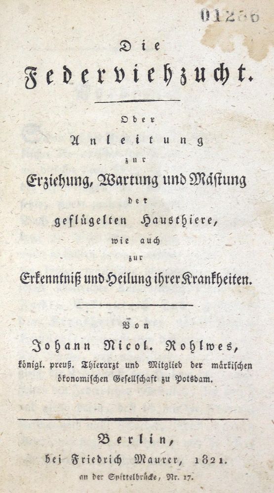 Große Abbildung Nr.1: 128-970 Rohlwes,J.N.: (Land- und Forstwirtschaft, Tierhaltung, Geflügel)