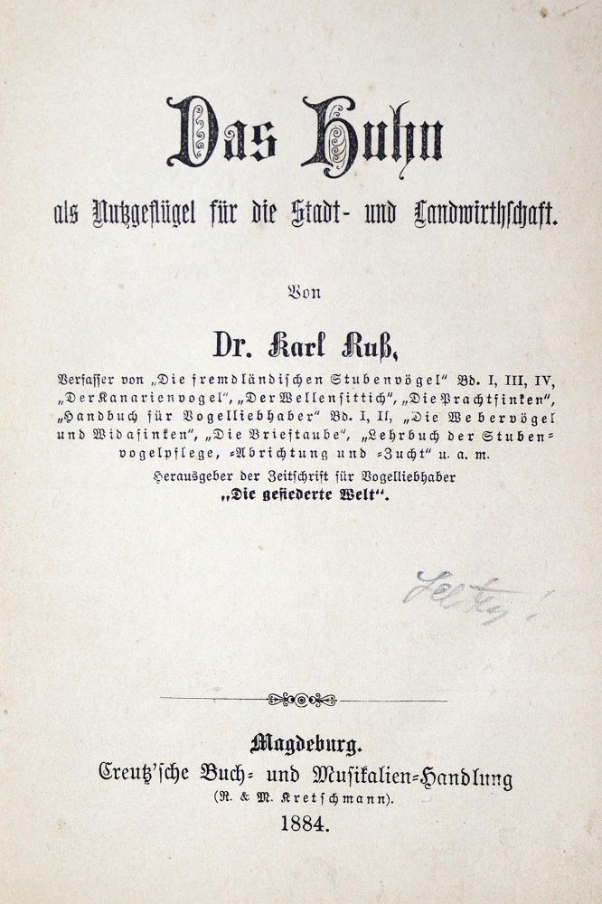 Große Abbildung Nr.1: 128-972 Ruß,K.: (Land- und Forstwirtschaft, Tierhaltung, Geflügel)