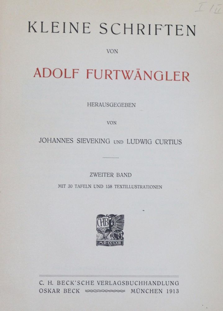 Große Abbildung Nr.1: 128-999 Furtwängler,A.: (Archäologie)