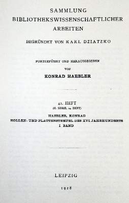 Bild Nr.1: 128-1101 Haebler,K.: (Einband)