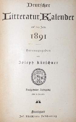 Bild Nr.2: 128-1146 Kürschner,J.: (Bibliographie und Buchwesen)
