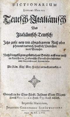 Bild Nr.1: 128-1156 Hulsius,L. (Hrsg.): (Lexika - Wörterbücher - Sprachwissenschaften)