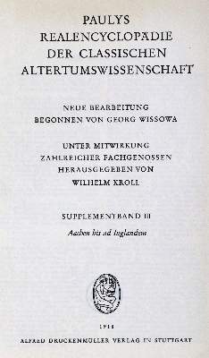 Bild Nr.1: 128-1169 Wissowa,G. (Hrsg.).: (Lexika - Wörterbücher - Sprachwissenschaften)