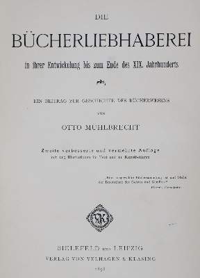 Bild Nr.2: 128-1171 Mühlbrecht,O.: (Bibliographie und Buchwesen)