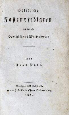 Bild Nr.2: 128-1397 Jean Paul (d.i. J.P.F.Richter).: (Literatur und illustrierte Bücher bis 19.Jahrhundert)