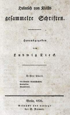 Bild Nr.1: 128-1404 Kleist,H.v.: (Literatur und illustrierte Bücher bis 19.Jahrhundert)