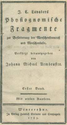 Bild Nr.1: 128-1417 Lavater,J.C.: (Literatur und illustrierte Bücher bis 19.Jahrhundert)