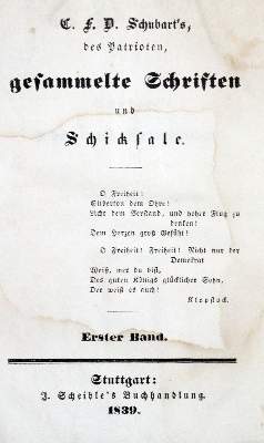 Bild Nr.1: 128-1492 Schubart,C.F.D.: (Literatur und illustrierte Bücher bis 19.Jahrhundert)