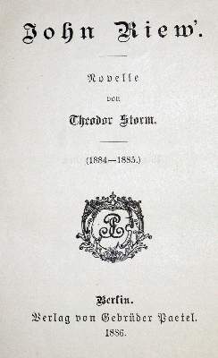 Bild Nr.1: 128-1498 Storm,T.: (Literatur und illustrierte Bücher bis 19.Jahrhundert)