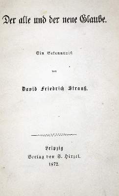 Bild Nr.1: 128-1499 Strauss,D.F.: (Literatur und illustrierte Bücher bis 19.Jahrhundert)