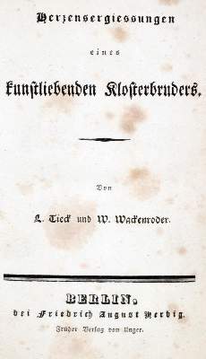 Bild Nr.1: 128-1512 Wackenroder,W.H. u. L.Tieck.: (Literatur und illustrierte Bücher bis 19.Jahrhundert)